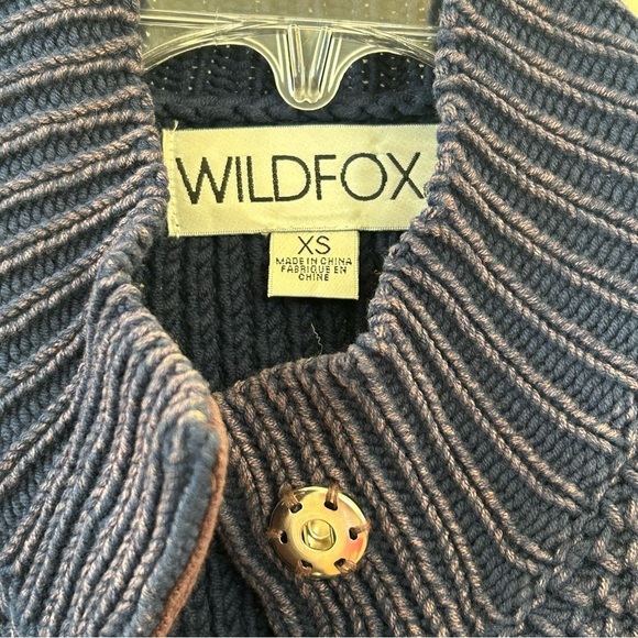 Wildfox Blue and Purple Cardigan with Chunky Knit and Wrap Design - Picture 7 of 7